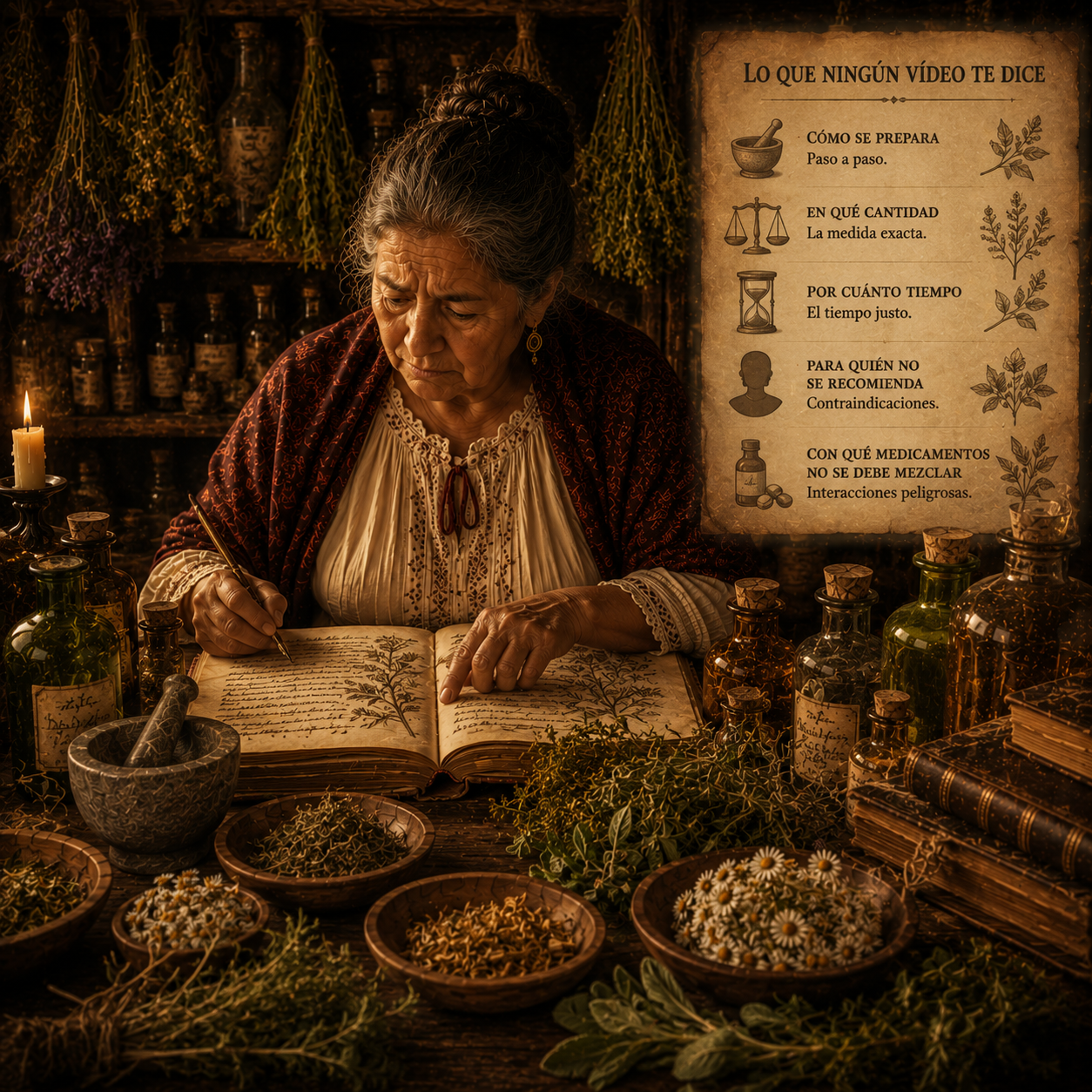 Abuela escribiendo recetas con detalles que ningún video enseña